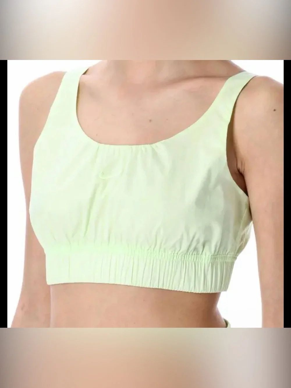 Nike Pale Lime Scoop Neck Crop Top